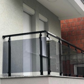 Поручні для балкону з алюмінію з квадратним профілем ексклюзивний колір зі склом